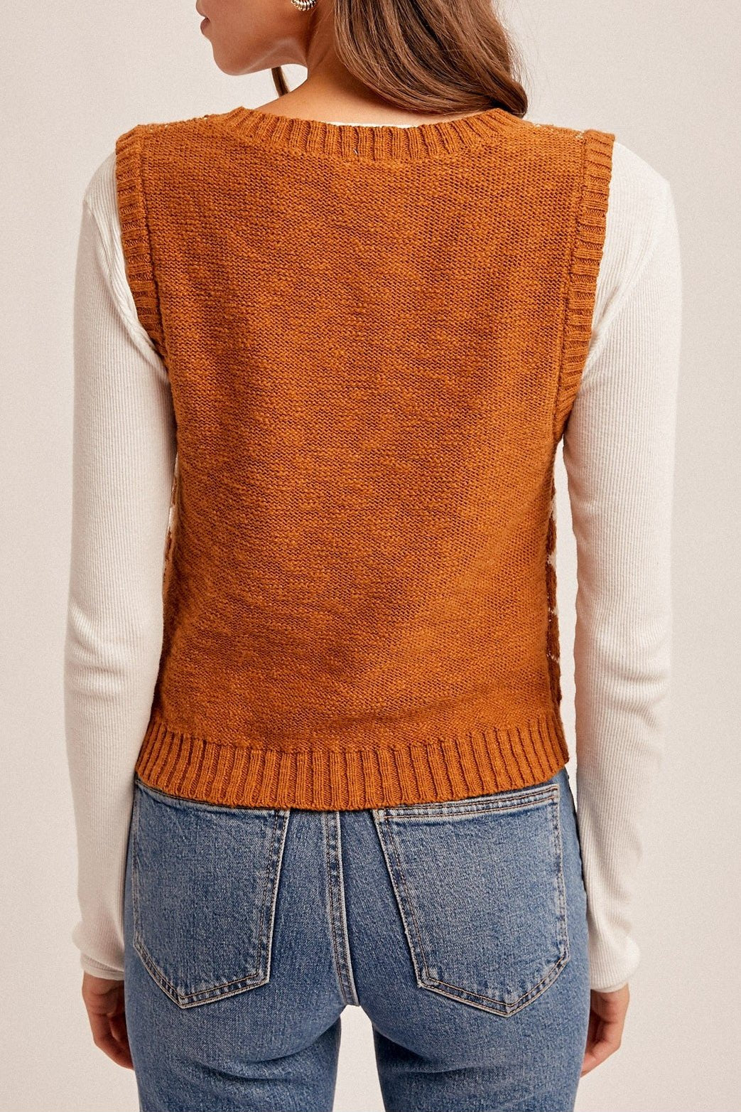 Mallory V - Neck Slub Textured Vest - MTT Collective