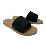 Malvados Ellie II memory foam slide sandal in Jet — angle view
