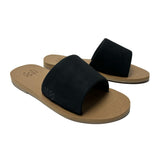 Malvados Ellie II memory foam slide sandal in Jet — angle view