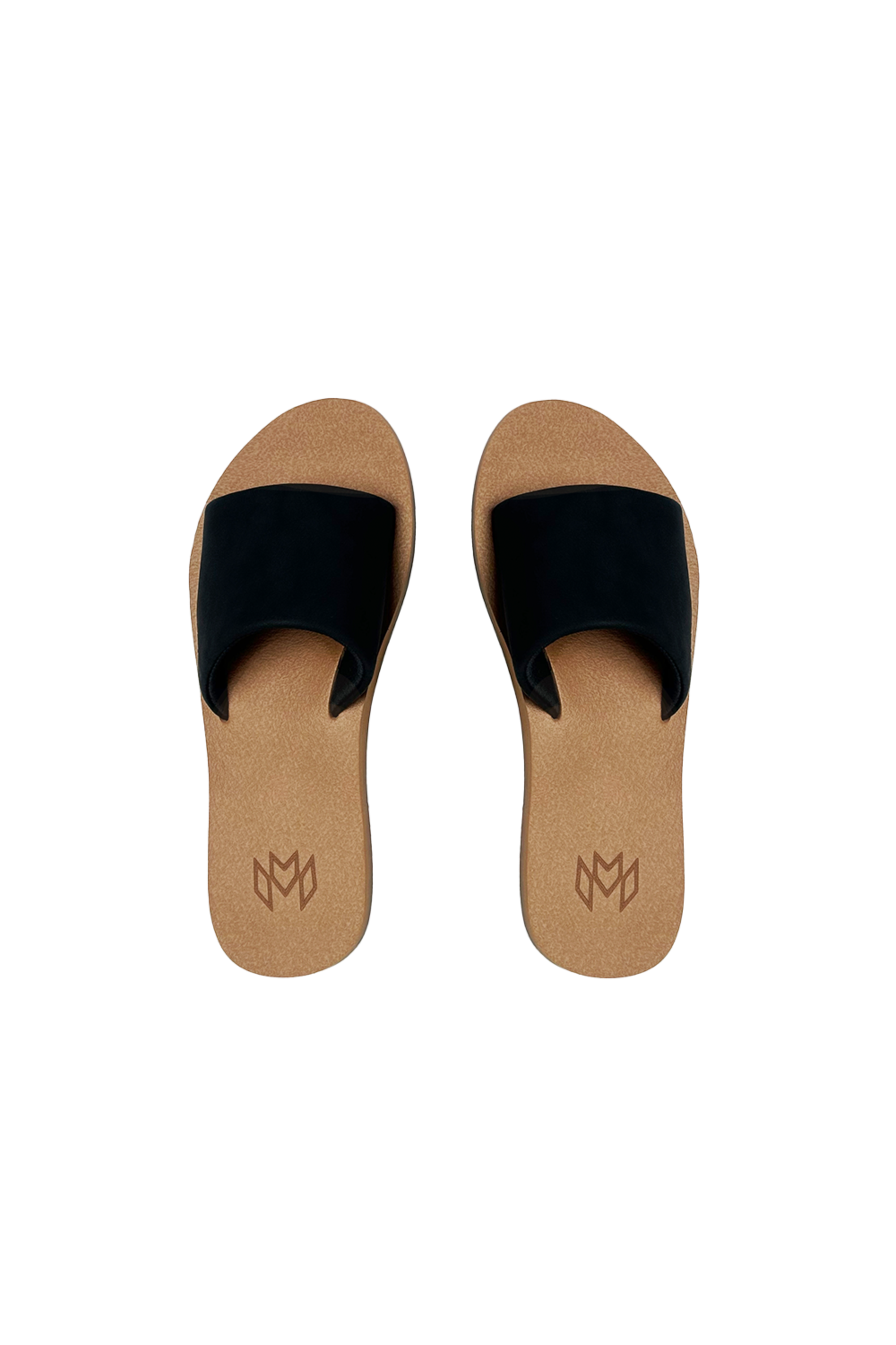 Malvados Ellie II memory foam slide sandal in Jet — pair view