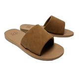 Malvados Ellie II memory foam slide sandal in Saddle — angle view