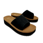 Malvados Gwen comfort platform sandal in Jet — angle view