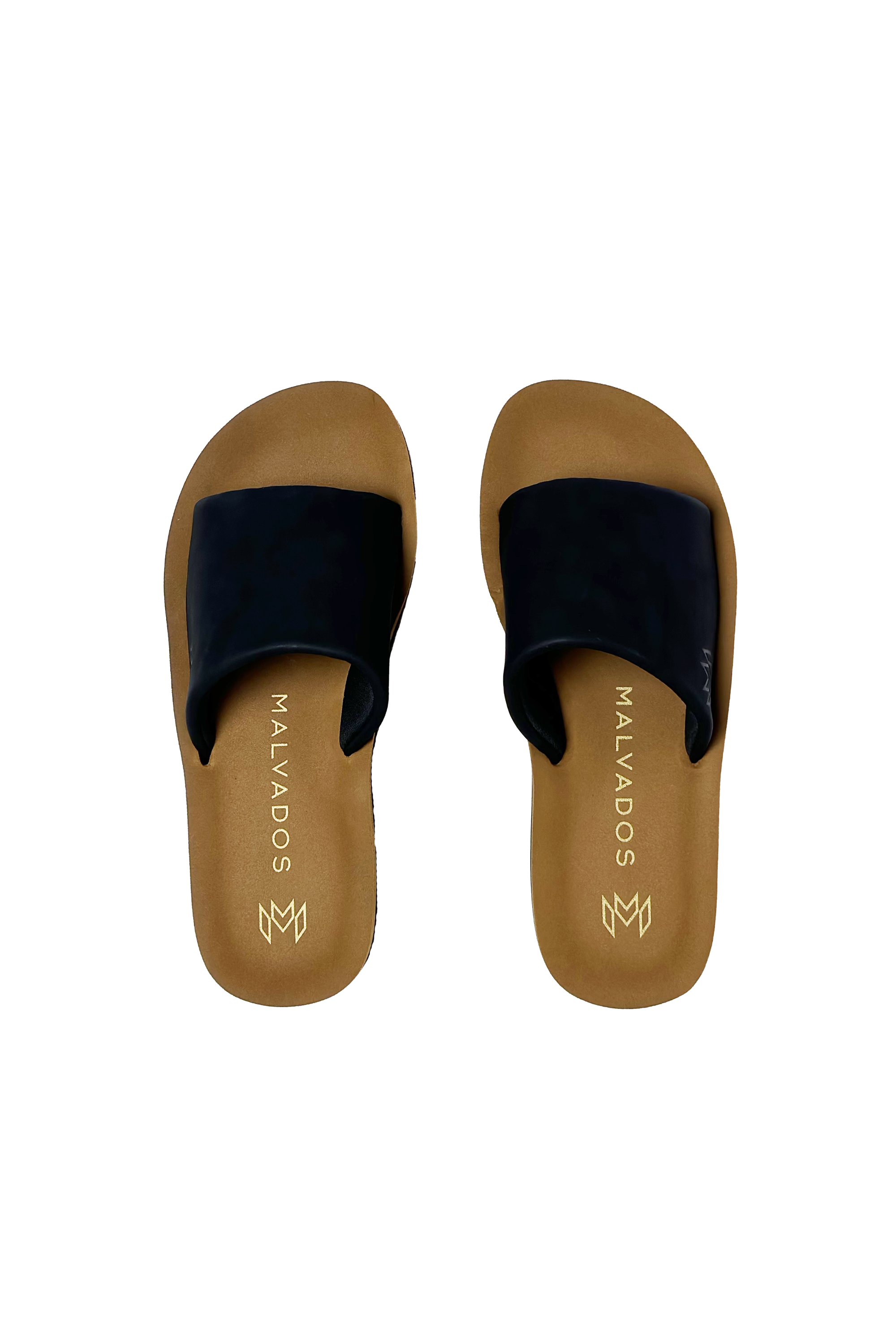 Malvados Gwen comfort platform sandal in Jet — pair view