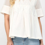 Marceline Mesh Applique Top - MTT Collective