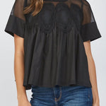 Marceline Mesh Applique Top - MTT Collective