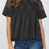 Marceline Mesh Applique Top - MTT Collective