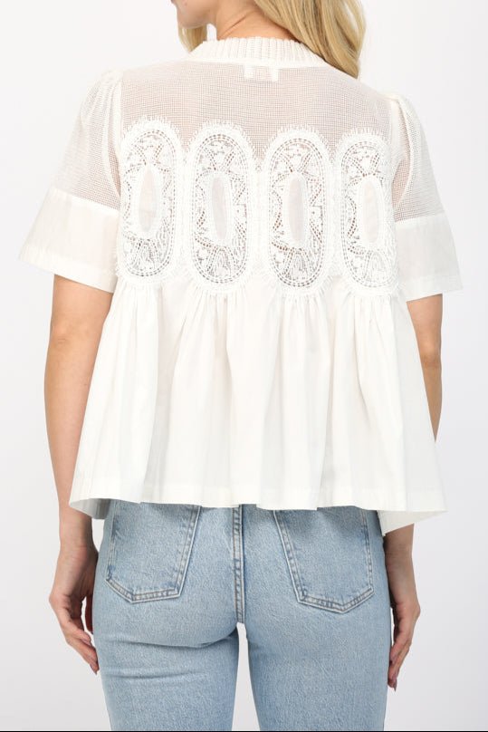 Marceline Mesh Applique Top - MTT Collective