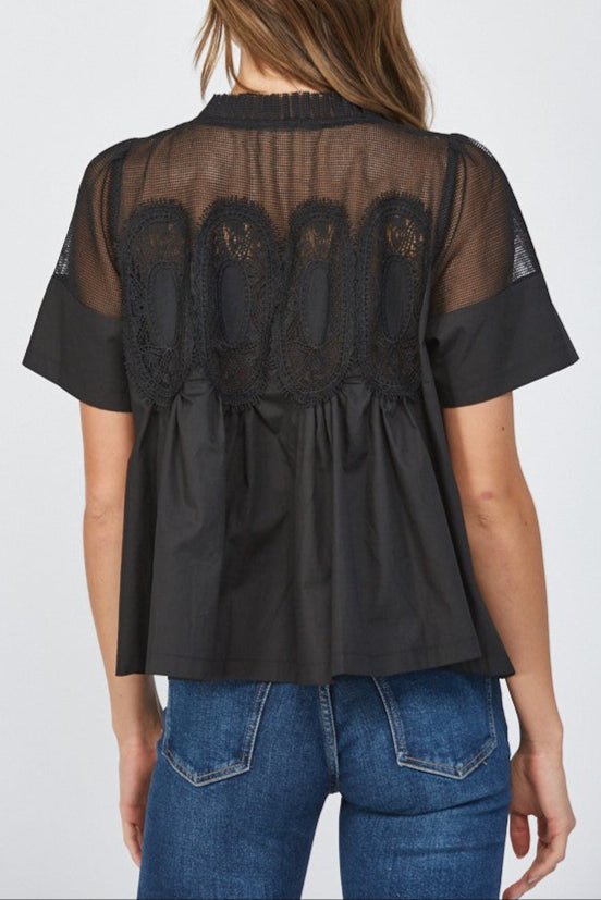 Marceline Mesh Applique Top - MTT Collective