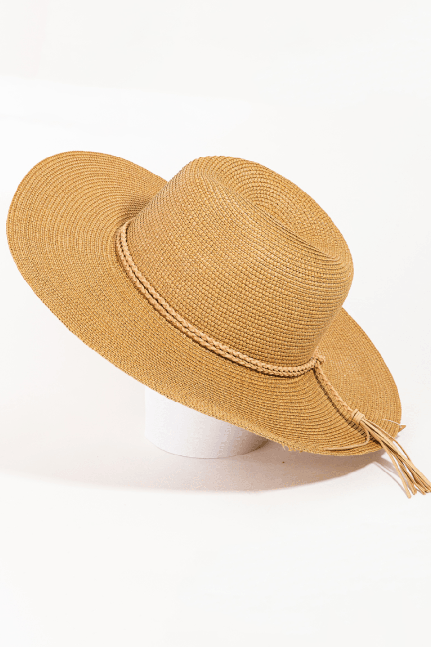 Maren Straw Braided Rope Strap Fedora Hat - MTT Collective