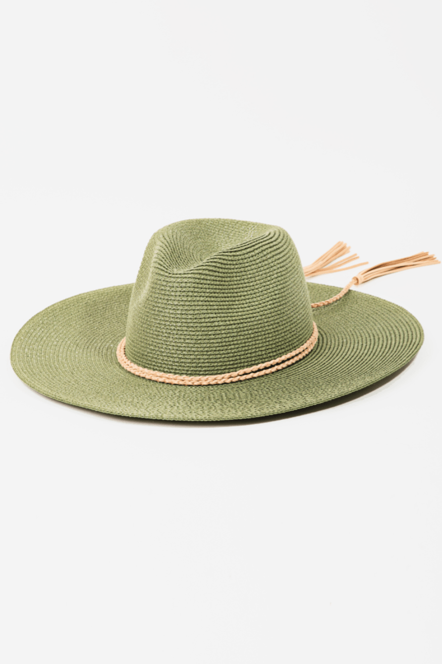 Maren Straw Braided Rope Strap Fedora Hat - MTT Collective