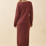 Margo V - Neck Sweater Midi Dress - MTT Collective