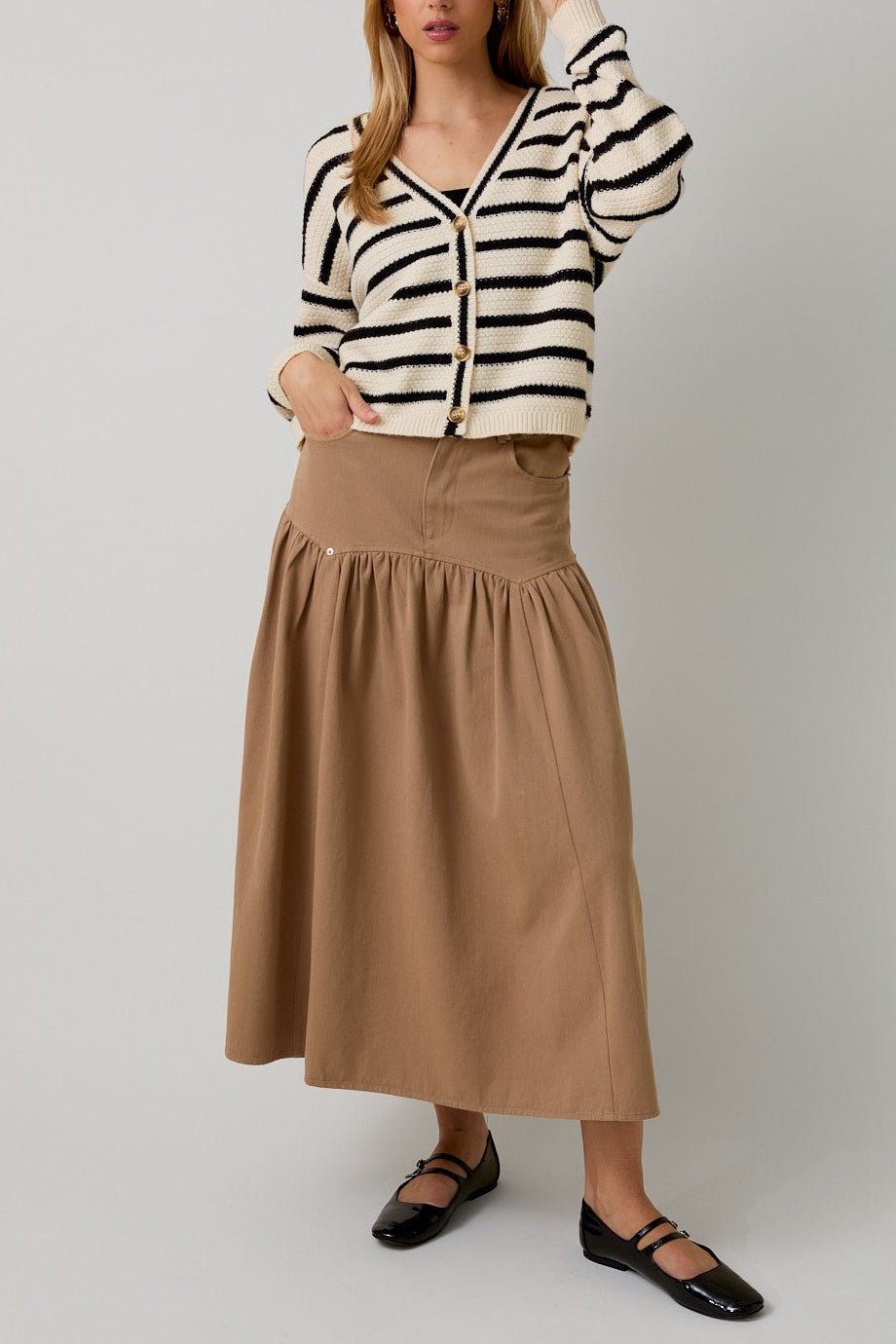 Margot Striped Button Cardigan - MTT Collective