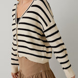 Margot Striped Button Cardigan - MTT Collective
