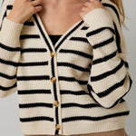 Margot Striped Button Cardigan - MTT Collective