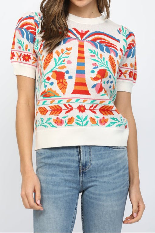 Mariah Short Sleeve Sweater Top - MTT Collective