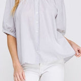 Mariam Seersucker Button Up Blouse - MTT Collective