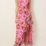 Maribel Floral Satin Maxi Dress - MTT Collective