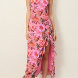 Maribel Floral Satin Maxi Dress - MTT Collective