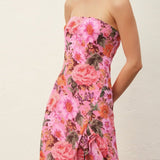 Maribel Floral Satin Maxi Dress - MTT Collective