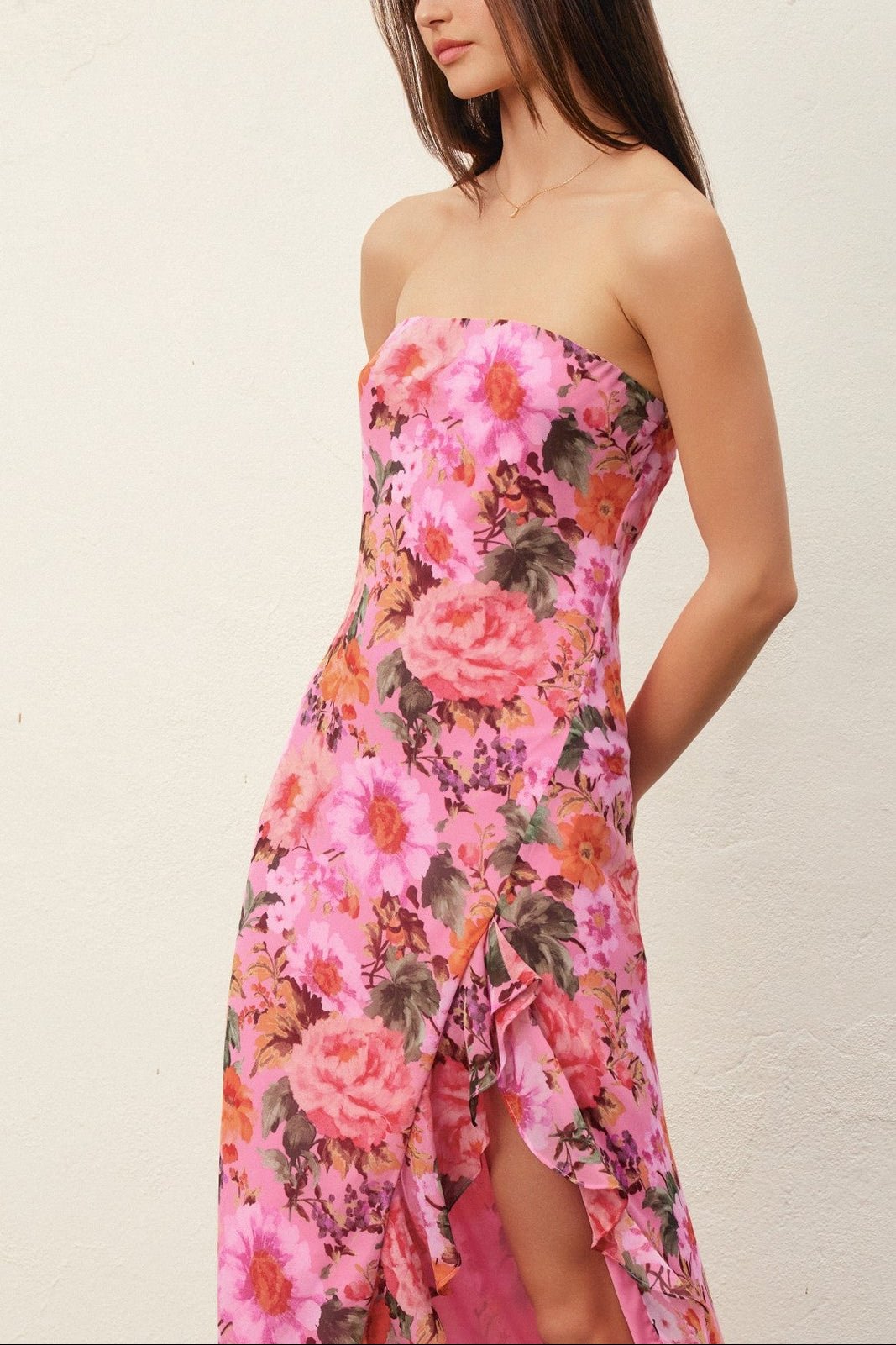 Maribel Floral Satin Maxi Dress - MTT Collective