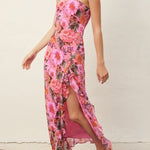 Maribel Floral Satin Maxi Dress - MTT Collective