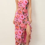 Maribel Floral Satin Maxi Dress - MTT Collective