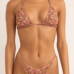 Marie Floral Slide Tri Bikini Top - MTT Collective