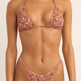 Marie Floral Slide Tri Bikini Top - MTT Collective