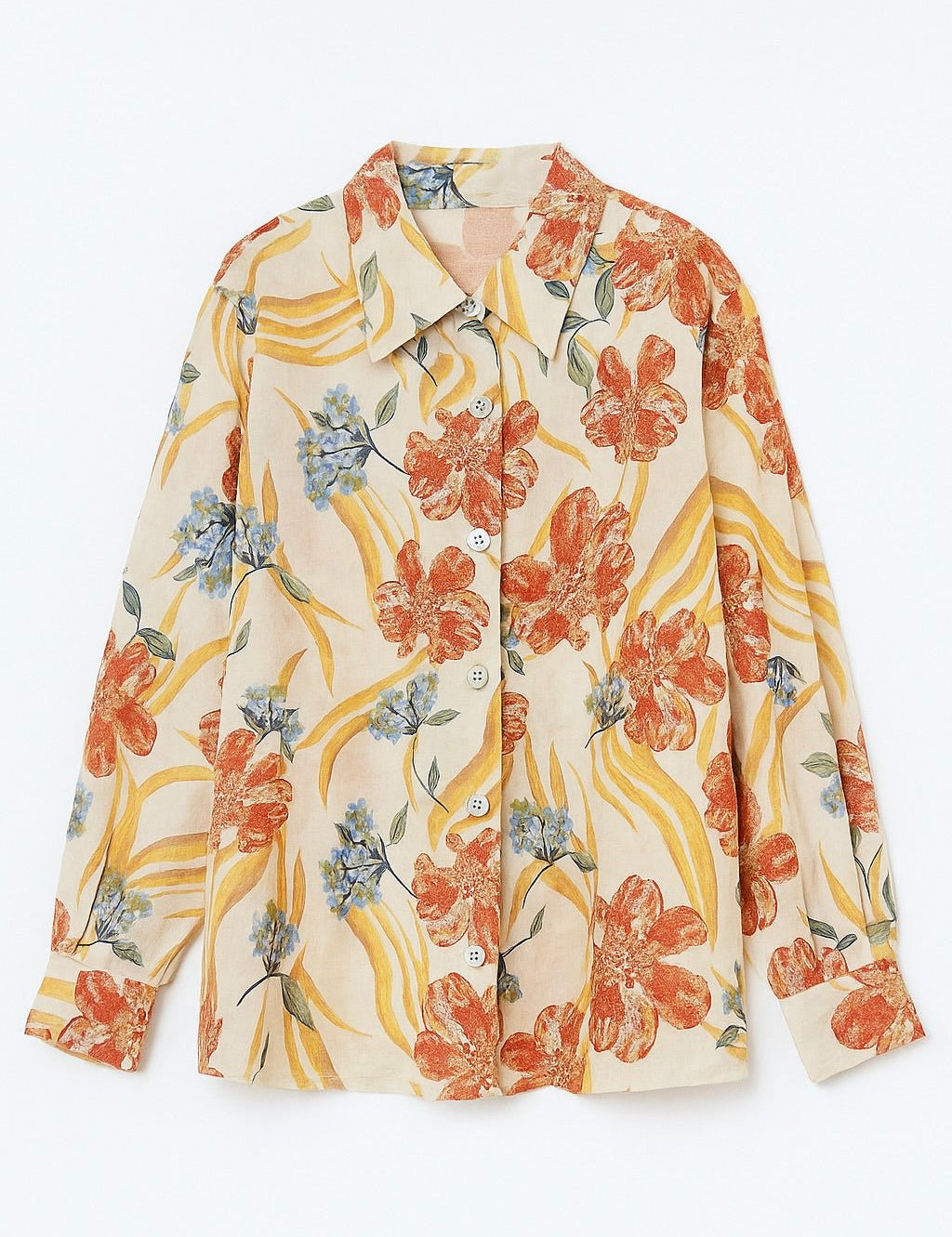 Marigold Floral Button - Up Shirt - MTT Collective