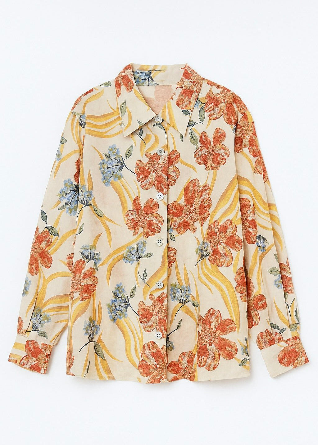 Marigold Floral Button - Up Shirt - MTT Collective