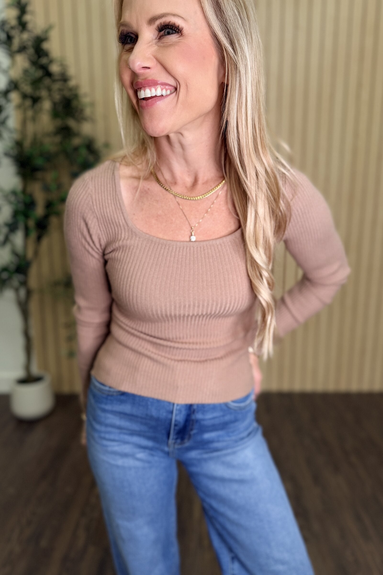 Marlow Square Neck Rib Top
