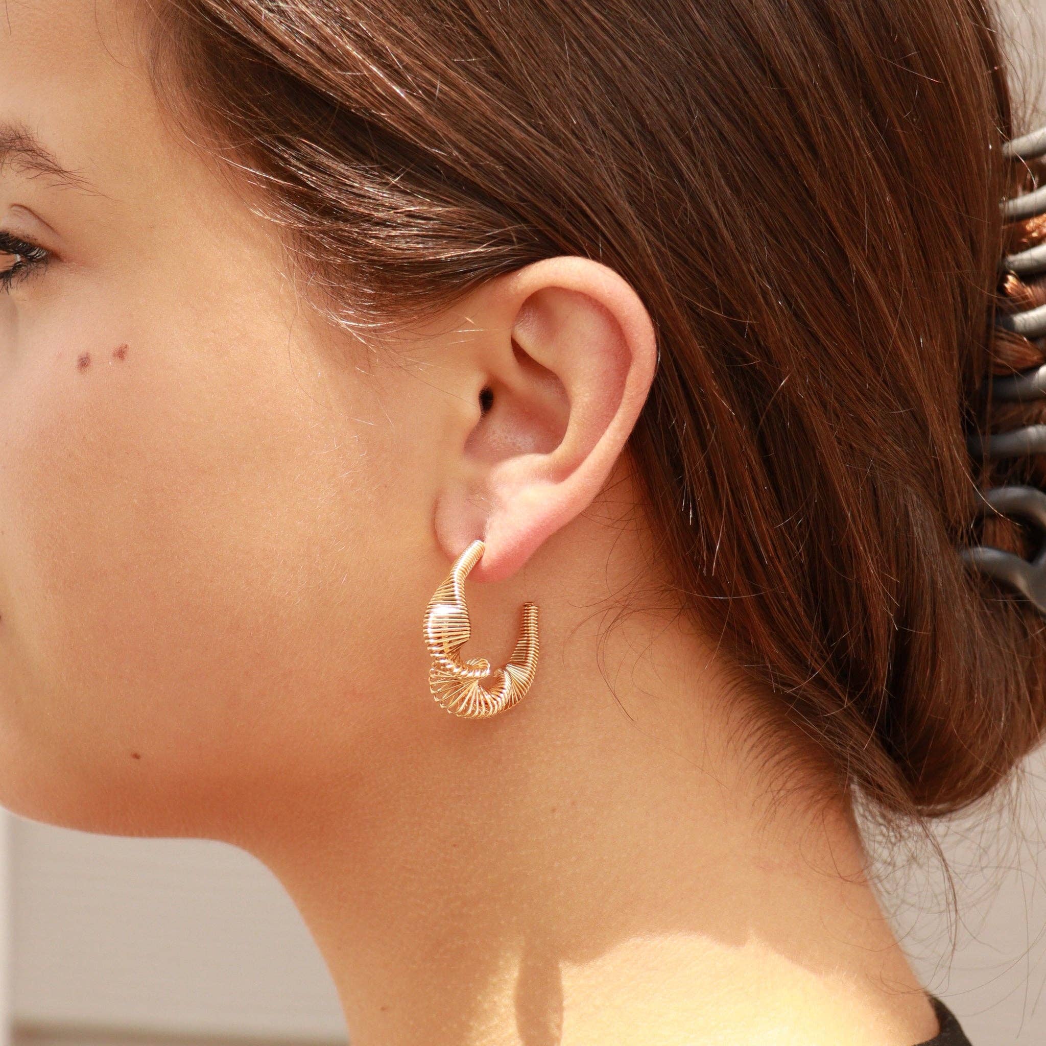 Melissa Wired Statement Hoop Stud Earrings - MTT Collective