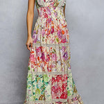 Melody V - Neck Ruffle Floral Maxi Dress - MTT Collective