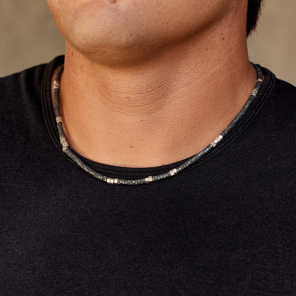 Men's Faceted Pyrite Bead Necklace - MTT Collective