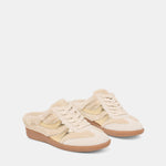 Dolce Vita Merit Slide Plush sneaker in natural multi plush, pair front view