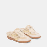 Dolce Vita Merit Slide Plush sneaker in natural multi plush, pair front view