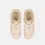 Dolce Vita Merit Slide Plush sneaker top down view showing shearling lining
