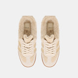 Dolce Vita Merit Slide Plush sneaker top down view showing shearling lining