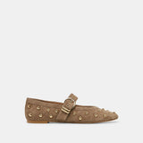 Dolce Vita Mikel Stud ballet flat side profile showing buckle strap