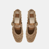 Dolce Vita Mikel Stud ballet flat top down view showing gold stud trim