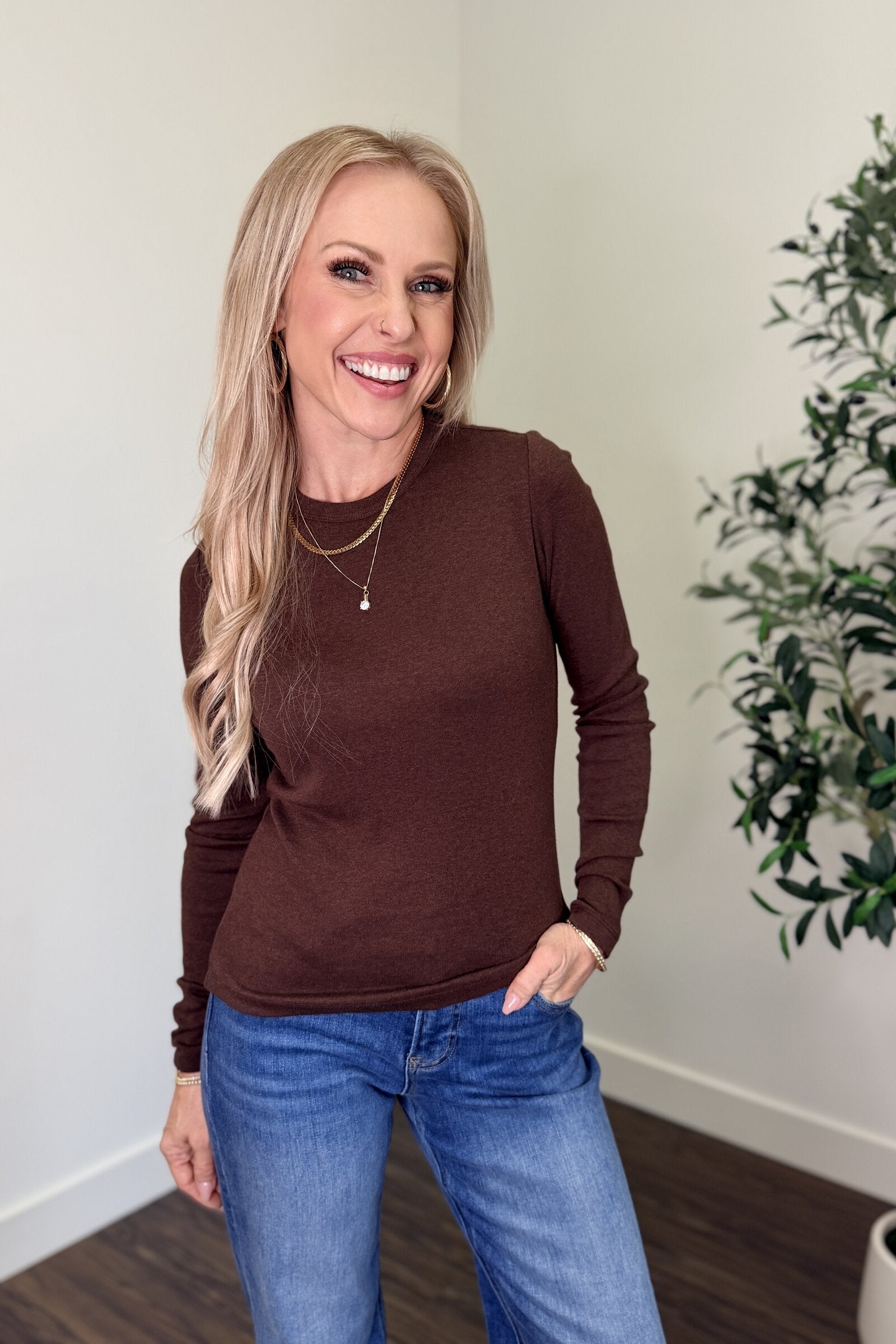Mini Rib Long Sleeve Crew Tee