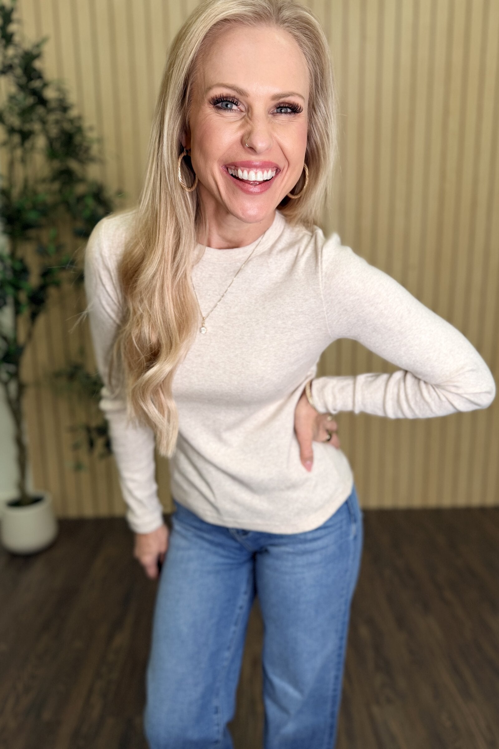 Mini Rib Long Sleeve Crew Tee