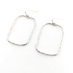 Mira Twisted Hammered Wide Rectangle Earrings - MTT Collective