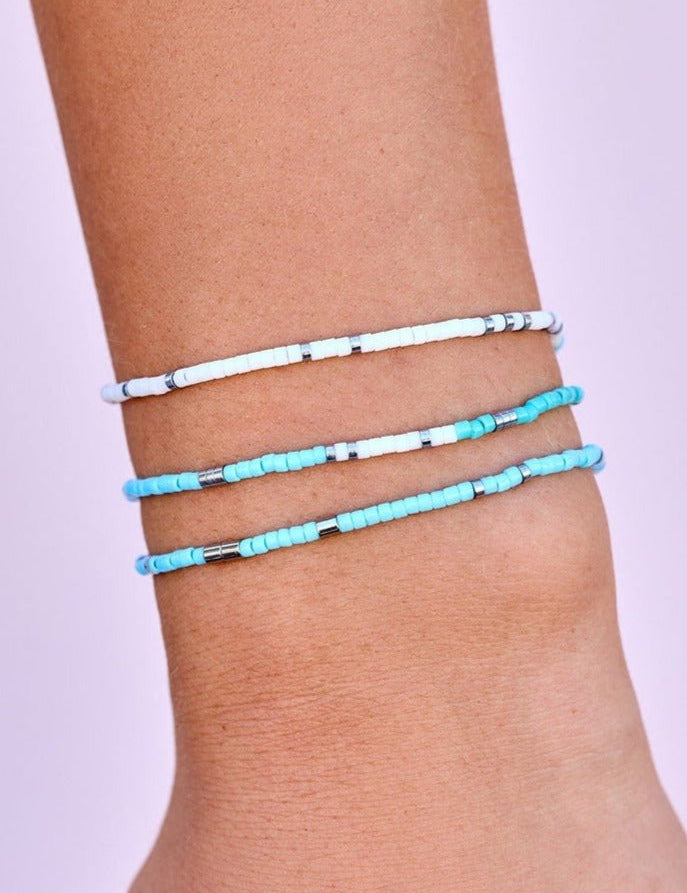 Mixed Seed Bead Stretch Bracelet Set Of 3 - MTT Collective