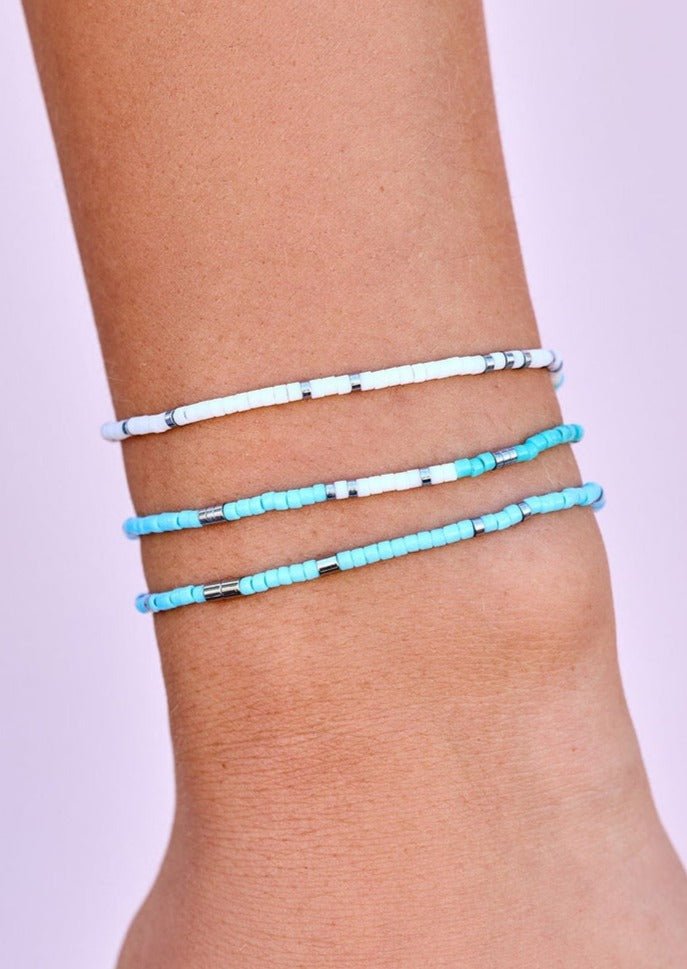 Mixed Seed Bead Stretch Bracelet Set Of 3 - MTT Collective