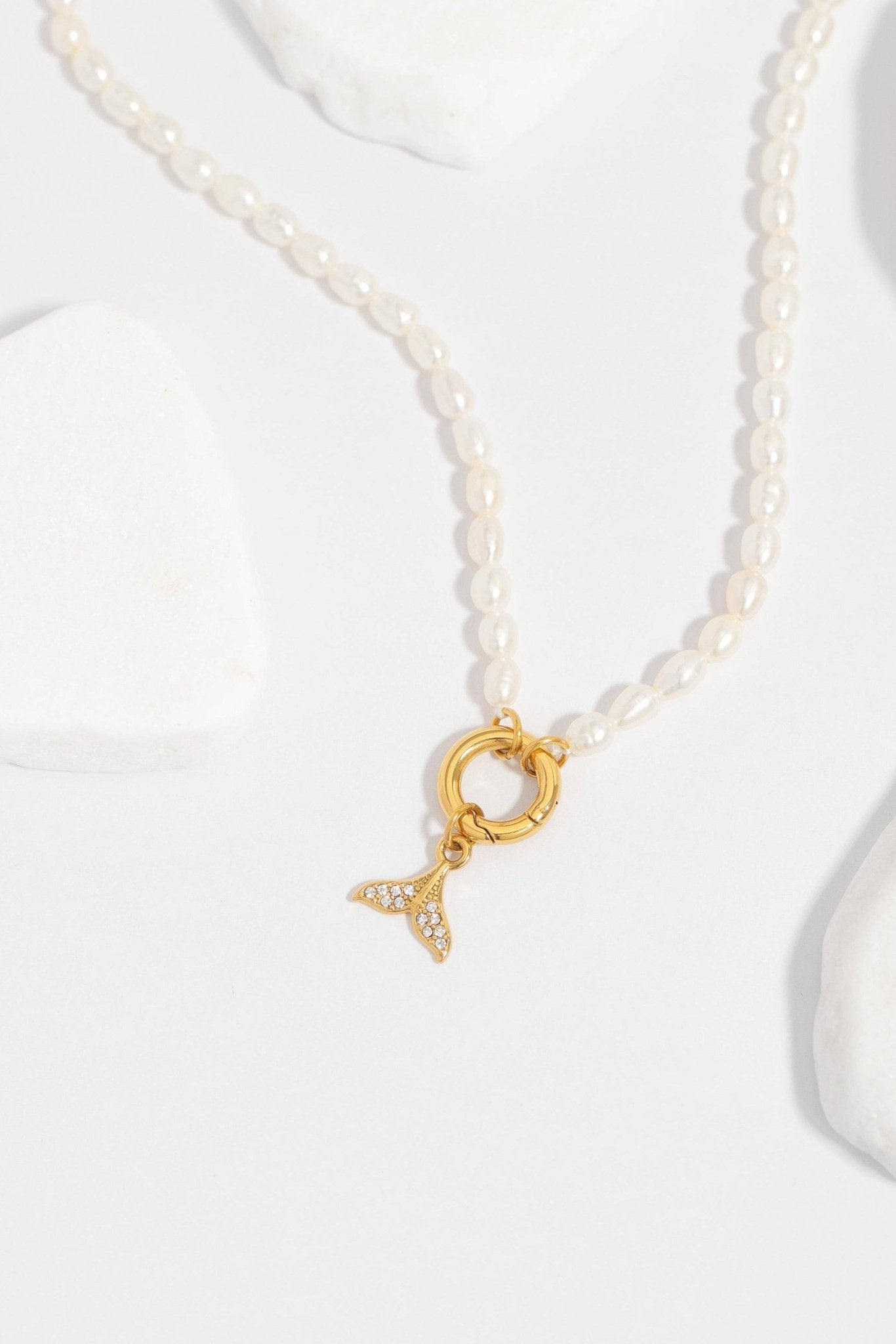 Monroe Freshwater Pearl Charm Holder Necklace - MTT Collective