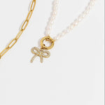 Monroe Freshwater Pearl Charm Holder Necklace - MTT Collective