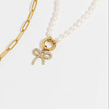 Monroe Freshwater Pearl Charm Holder Necklace - MTT Collective