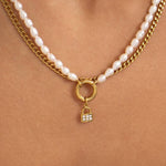 Monroe Freshwater Pearl Charm Holder Necklace - MTT Collective