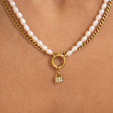 Monroe Freshwater Pearl Charm Holder Necklace - MTT Collective